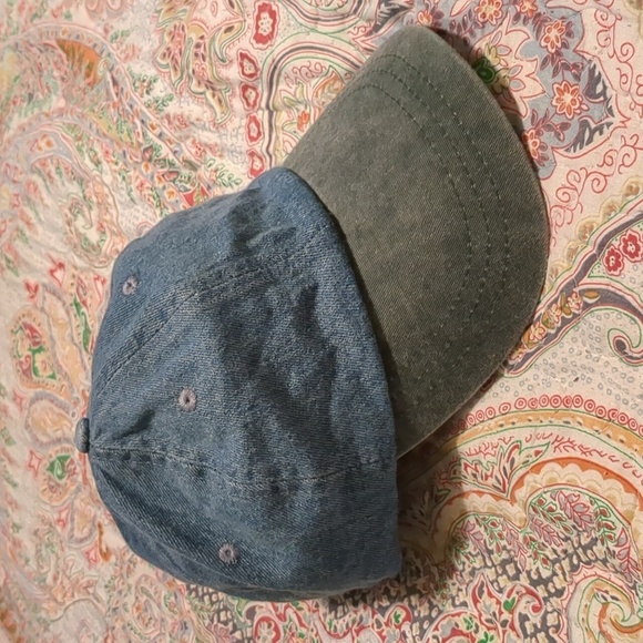 head shots Other - NWT Head Shots Denim Contrast Leather Strapback Dad Baseball Cap OS Vintage